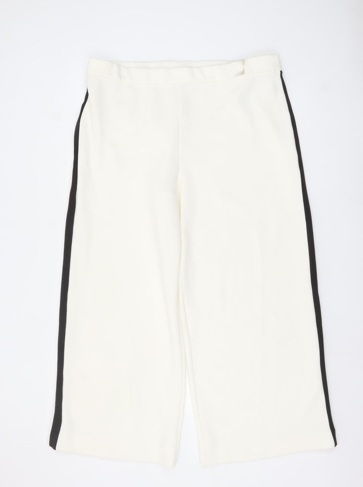 Marks and Spencer Women’s Ivory Straight Leg Trousers Size 20 Short