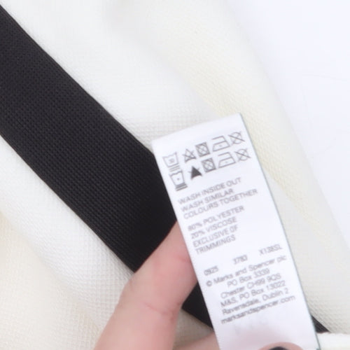 Marks and Spencer Women’s Ivory Straight Leg Trousers Size 20 Short