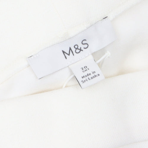 Marks and Spencer Women’s Ivory Straight Leg Trousers Size 20 Short