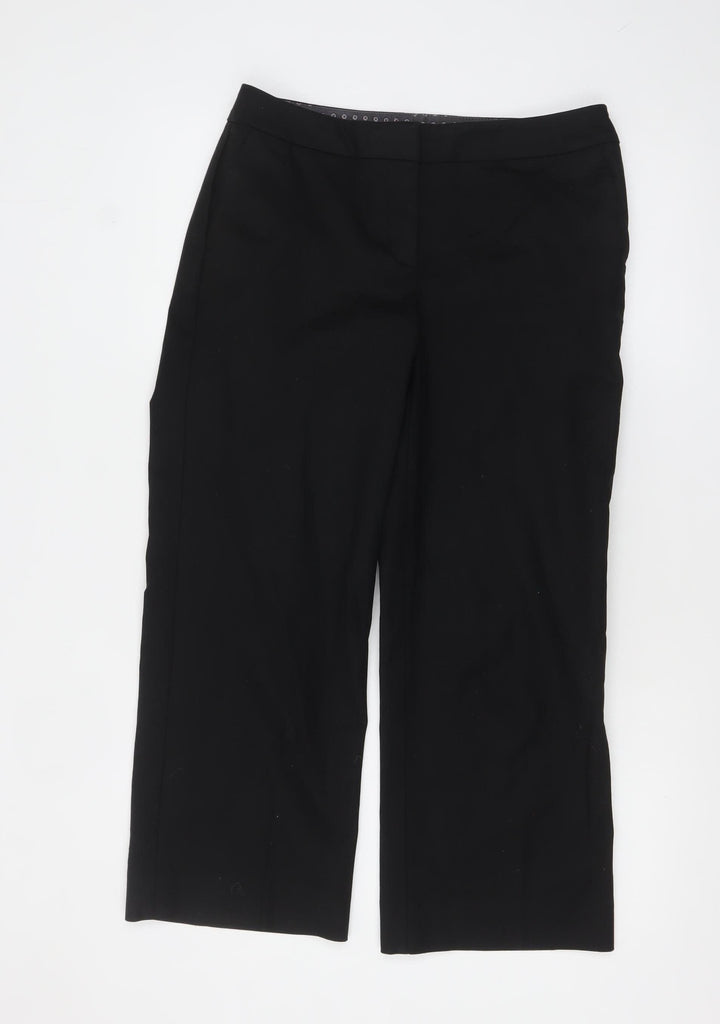 Boden Women's Black Cotton Straight Leg Dress Pants Size 12
