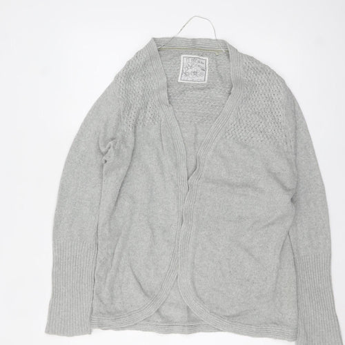 Fat Face Women Grey Size 18 Open Front Knit Cardigan