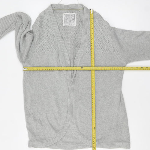 Fat Face Women Grey Size 18 Open Front Knit Cardigan
