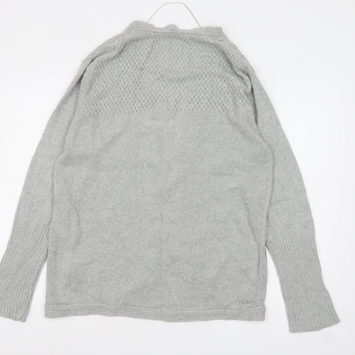 Fat Face Women Grey Size 18 Open Front Knit Cardigan