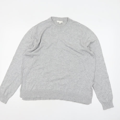 H&M Women Grey Crew Neck Knit Pullover Jumper Size 12