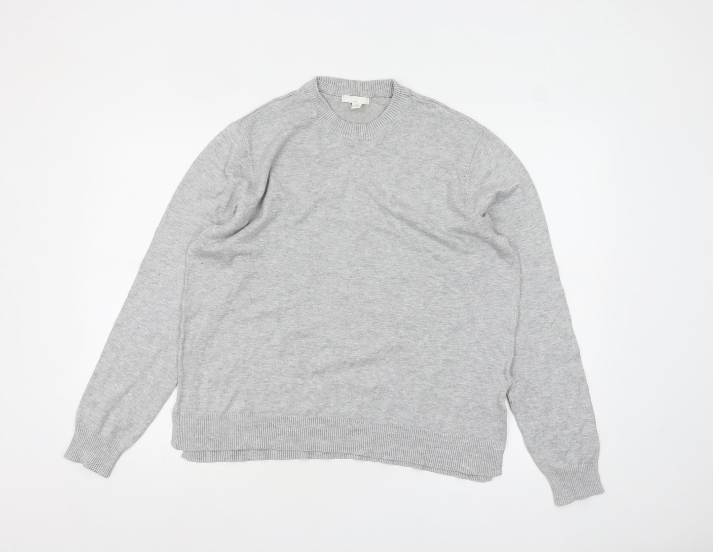 H&M Women Grey Crew Neck Knit Pullover Jumper Size 12