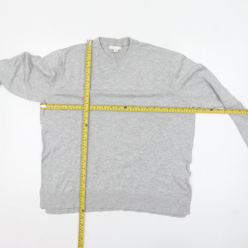 H&M Women Grey Crew Neck Knit Pullover Jumper Size 12