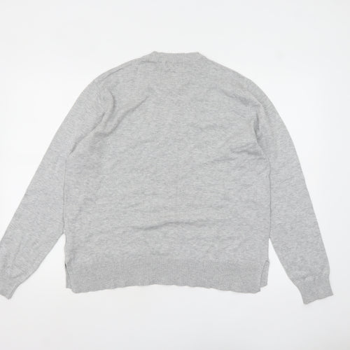 H&M Women Grey Crew Neck Knit Pullover Jumper Size 12