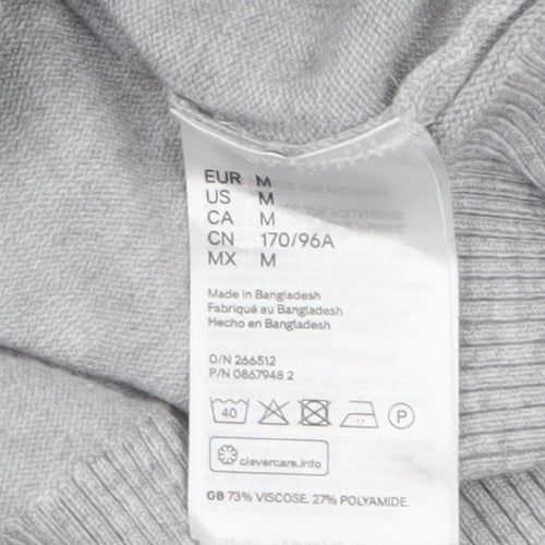 H&M Women Grey Crew Neck Knit Pullover Jumper Size 12