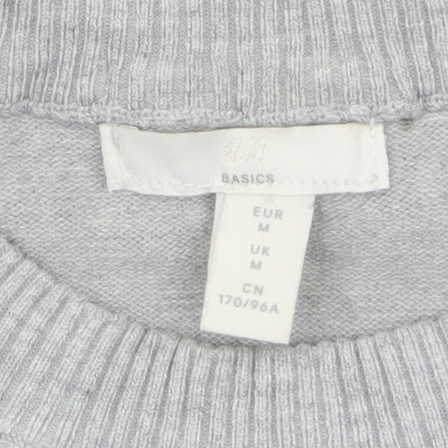 H&M Women Grey Crew Neck Knit Pullover Jumper Size 12