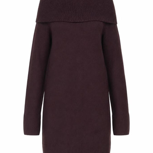 H&M Women’s Plum Cowl Neck Long Sleeve Tunic Jumper Size S Acrylic Knit
