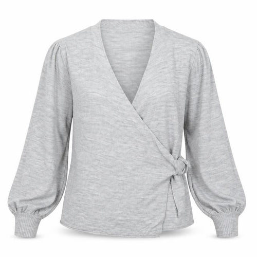 ASOS DESIGN Women’s Grey Wrap Knit Jumper Size 10 Long Sleeve
