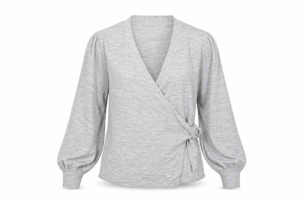 ASOS DESIGN Women’s Grey Wrap Knit Jumper Size 10 Long Sleeve