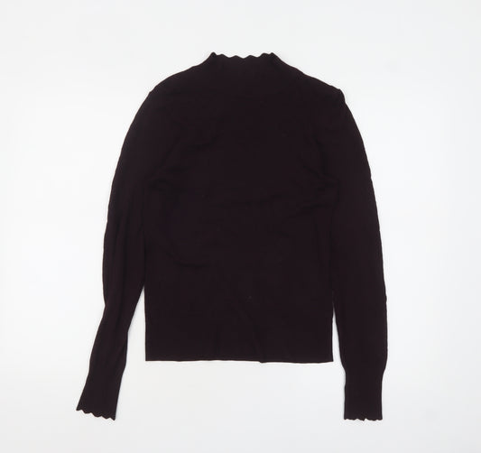 Warehouse Women’s Black Mock Neck Long Sleeve Knit Jumper Size 8