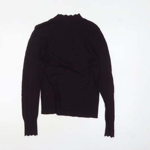 Warehouse Women’s Black Mock Neck Long Sleeve Knit Jumper Size 8