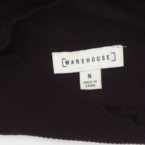 Warehouse Women’s Black Mock Neck Long Sleeve Knit Jumper Size 8