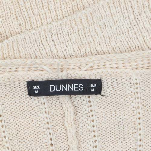 Dunnes Women Beige Open-Knit Short Sleeve Cardigan Size M