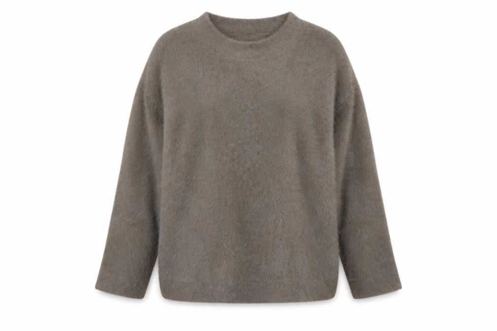 Front view of Marks & Spencer women’s grey l pullover crew neck jumper