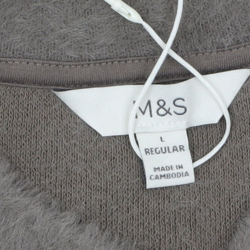 Marks and Spencer Womens Grey L Pullover Crew Neck Jumper