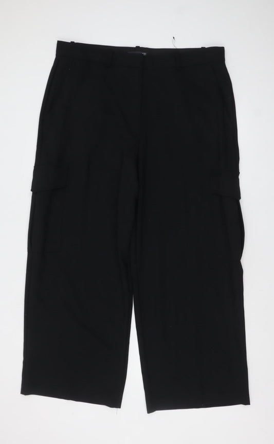 Marks and Spencer Women Black Cargo Trousers Size 20 Regular