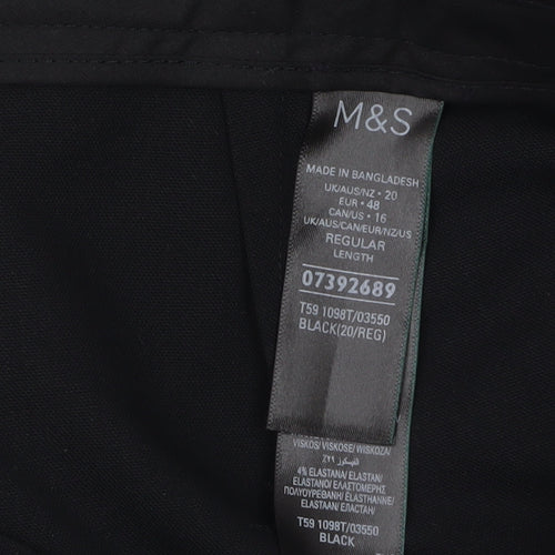 Marks and Spencer Women Black Cargo Trousers Size 20 Regular