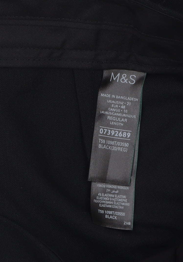 Marks and Spencer Women Black Cargo Trousers Size 20 Regular