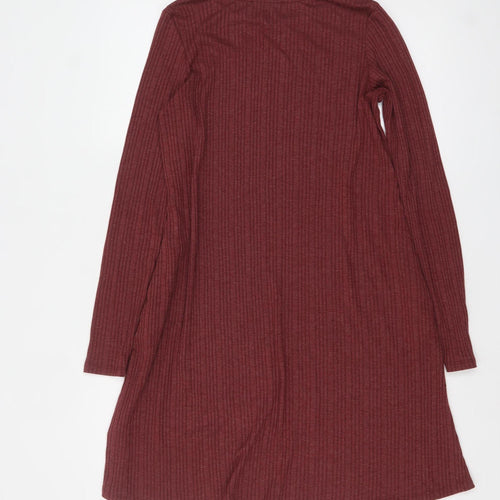 Marks and Spencer Women Red Knit A-Line Dress Size 10