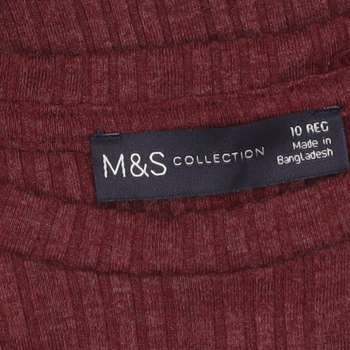 Marks and Spencer Women Red Knit A-Line Dress Size 10
