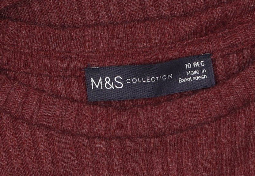 Marks and Spencer Women Red Knit A-Line Dress Size 10