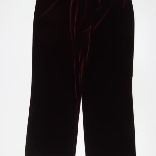 Marks and Spencer Womens Red Velvet Straight Trousers Size 20