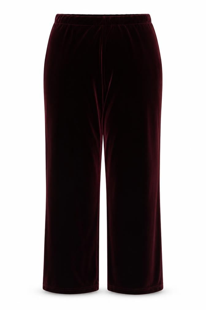 Marks and Spencer Womens Red Velvet Straight Trousers Size 20