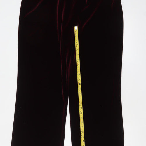Marks and Spencer Womens Red Velvet Straight Trousers Size 20