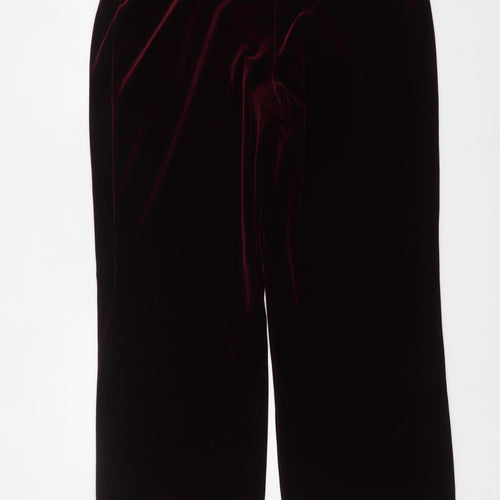 Marks and Spencer Womens Red Velvet Straight Trousers Size 20