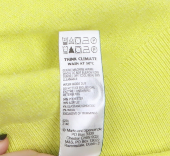 Marks and Spencer Women’s Yellow Roll Neck Jumper Size M