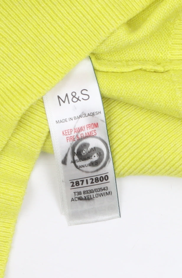 Marks and Spencer Women’s Yellow Roll Neck Jumper Size M