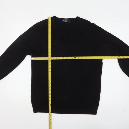 Marks and Spencer Men's Black V-Neck Acrylic Jumper Medium Regular Fit