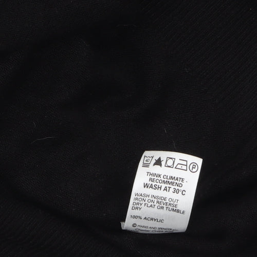 Marks and Spencer Men's Black V-Neck Acrylic Jumper Medium Regular Fit