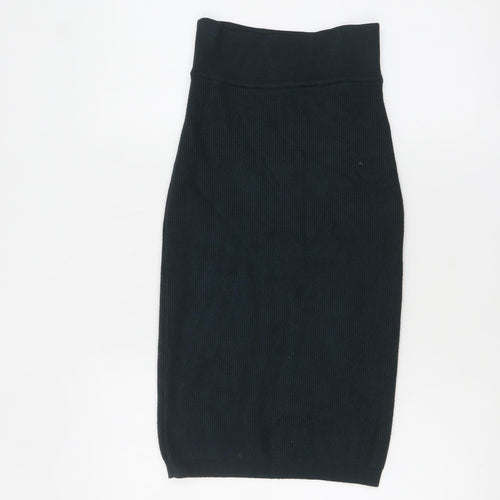 Forever 21 Women’s Black Ribbed Pencil Knit Skirt Size S