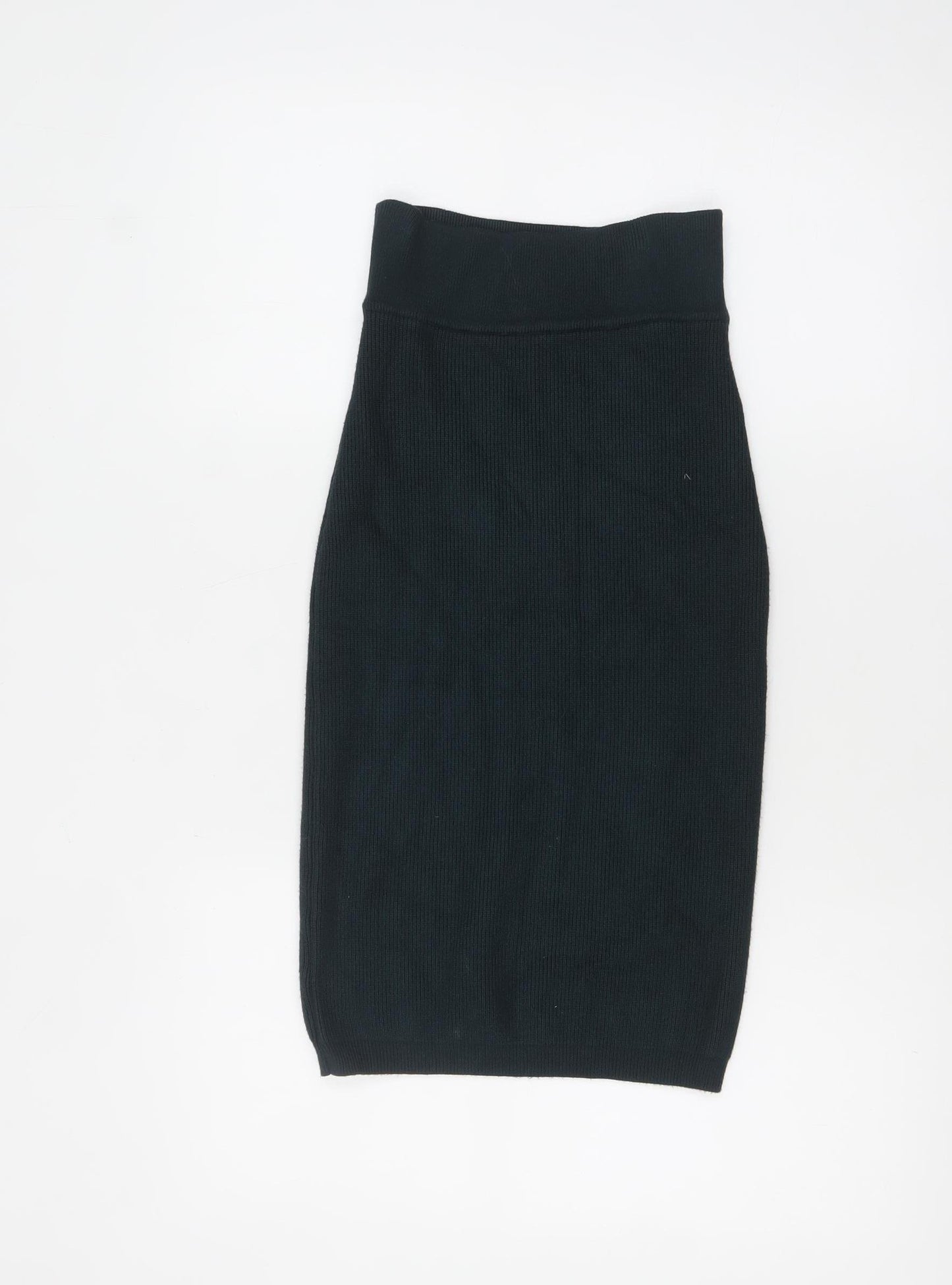 Forever 21 Women’s Black Ribbed Pencil Knit Skirt Size S