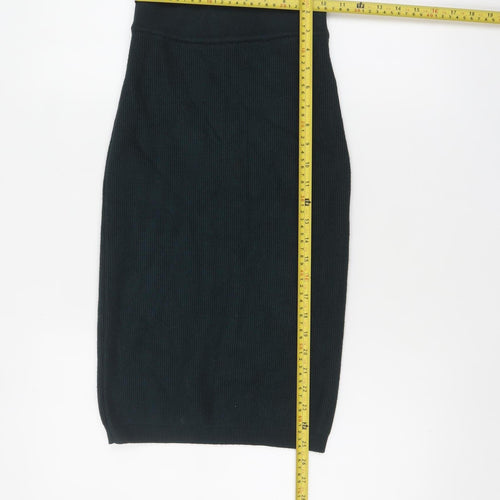 Forever 21 Women’s Black Ribbed Pencil Knit Skirt Size S