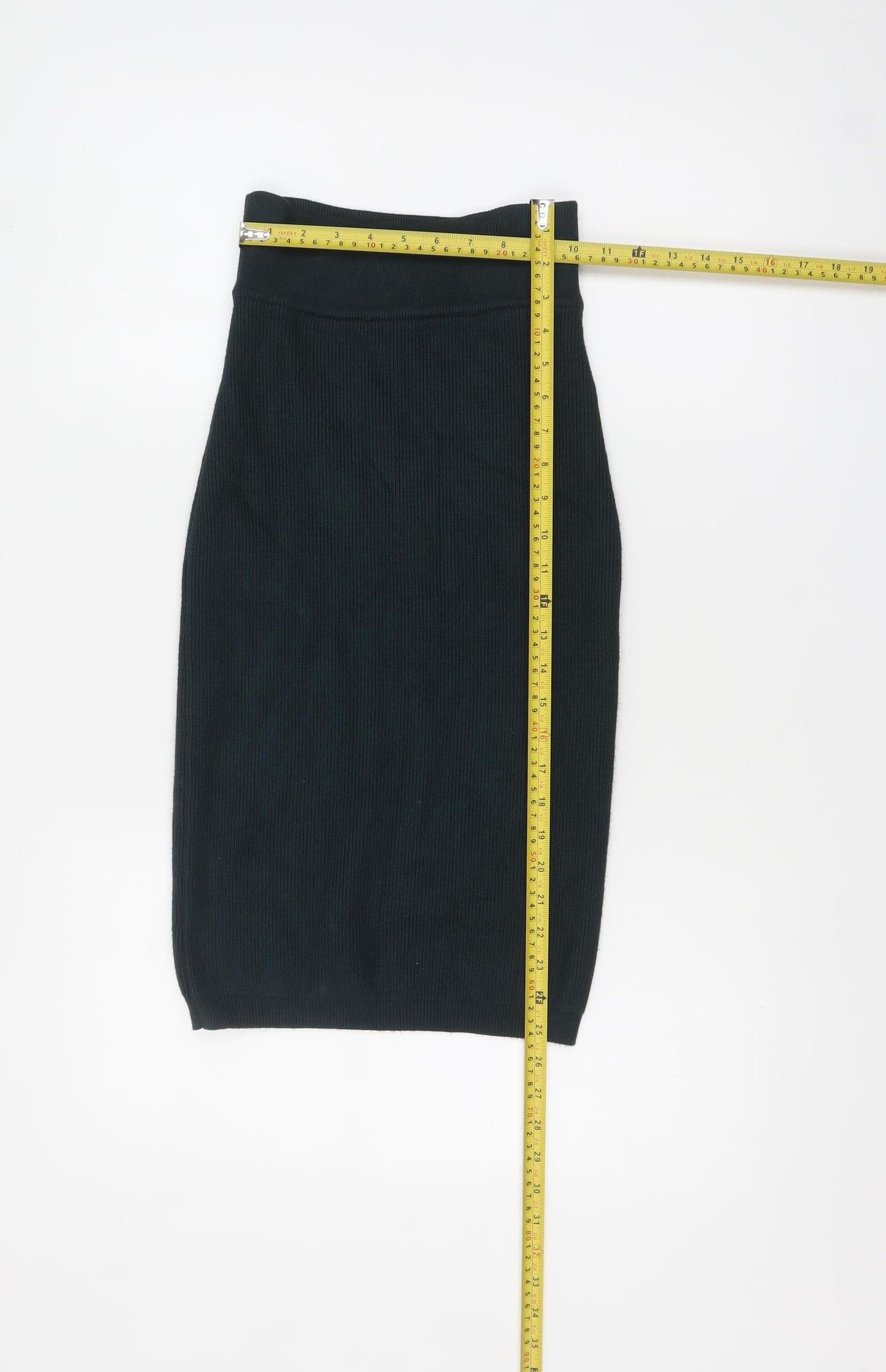 Forever 21 Women’s Black Ribbed Pencil Knit Skirt Size S
