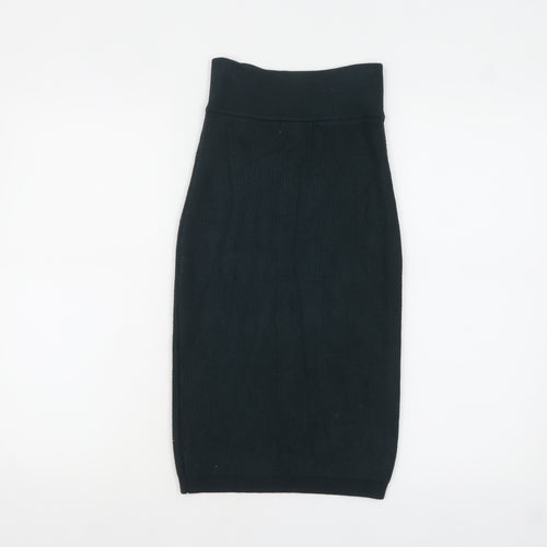 Forever 21 Women’s Black Ribbed Pencil Knit Skirt Size S
