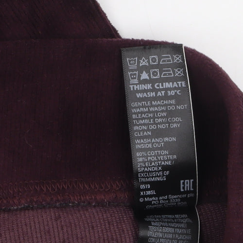 Marks and Spencer Women’s Purple Velour Leggings Size 12 Tall