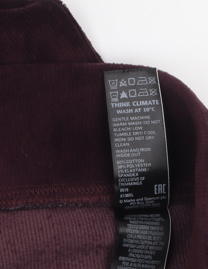 Marks and Spencer Women’s Purple Velour Leggings Size 12 Tall