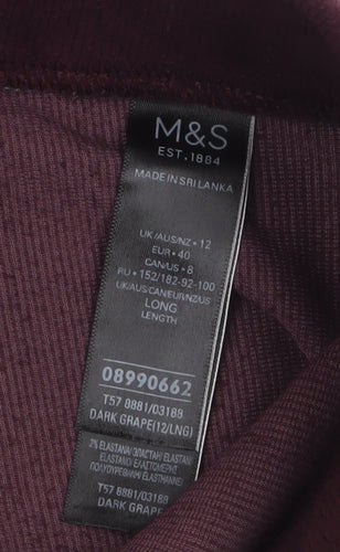 Marks and Spencer Women’s Purple Velour Leggings Size 12 Tall