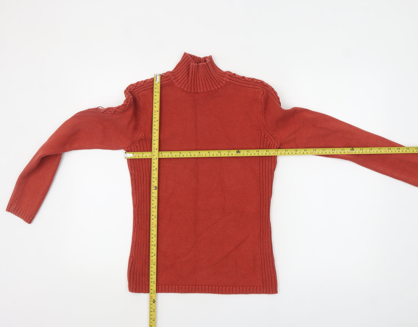Principles Women’s Red Roll Neck Cotton Jumper Size 12