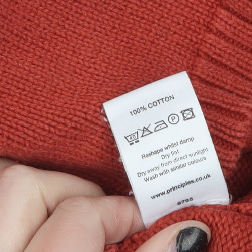 Principles Women’s Red Roll Neck Cotton Jumper Size 12