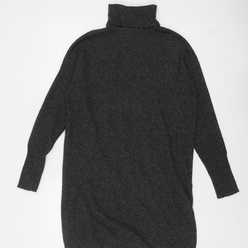 Vero Moda Womens Grey Roll Neck Long Sleeve Chunky Knit Jumper XS