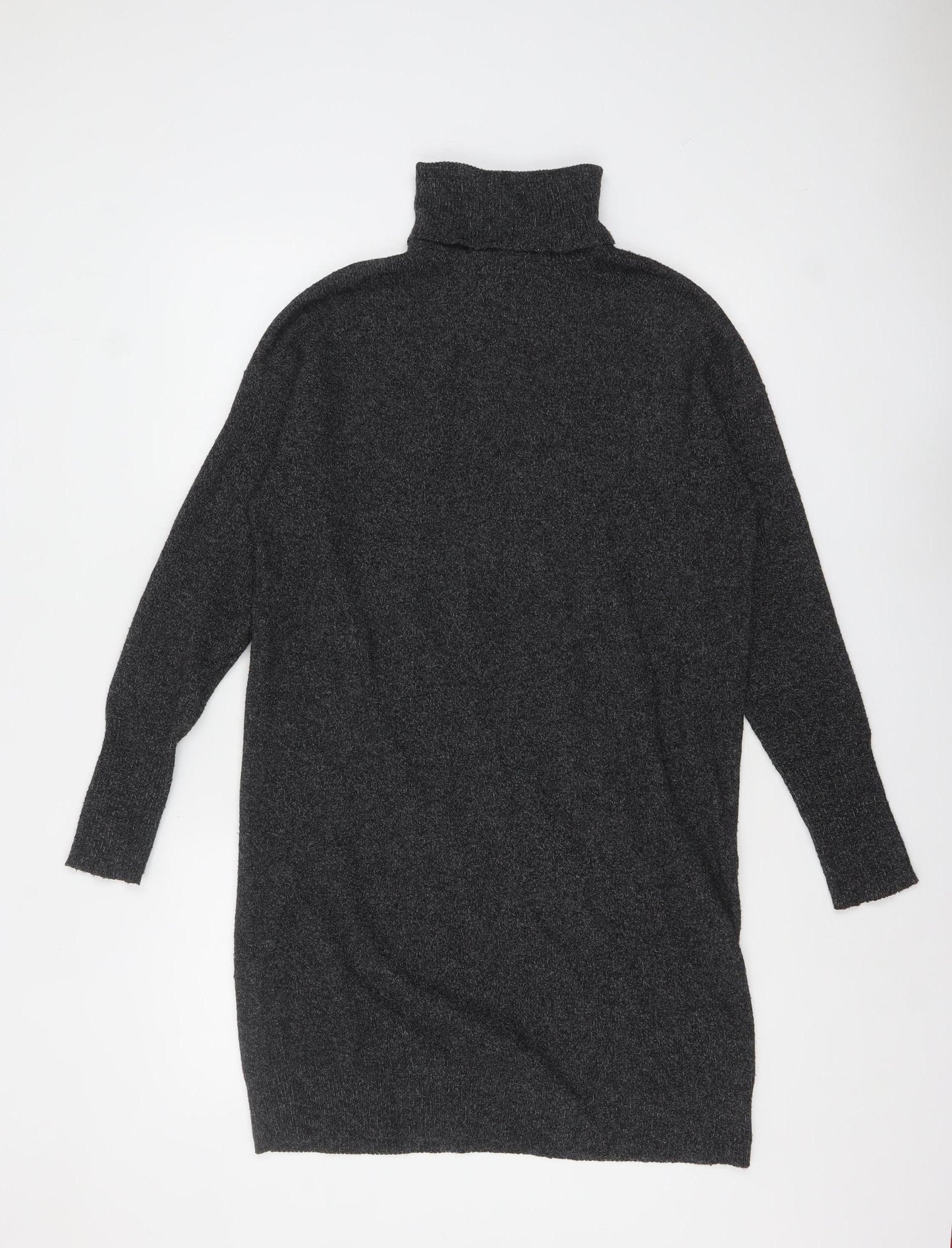 Vero Moda Womens Grey Roll Neck Long Sleeve Chunky Knit Jumper XS