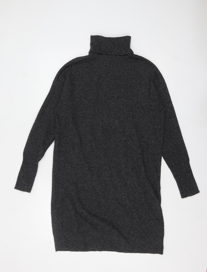 Vero Moda Womens Grey Roll Neck Long Sleeve Chunky Knit Jumper XS