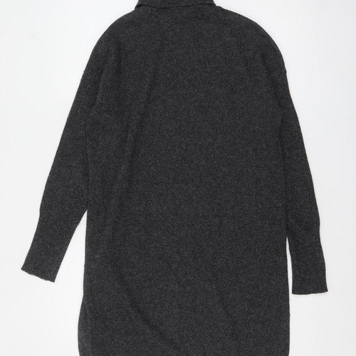 Vero Moda Womens Grey Roll Neck Long Sleeve Chunky Knit Jumper XS